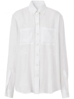 Hodvábna košeľa Burberry biela