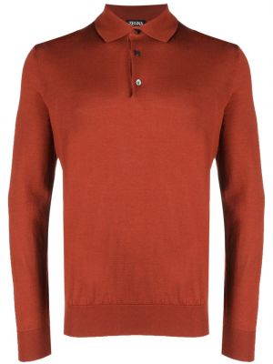 Polo en tricot avec manches longues Zegna orange