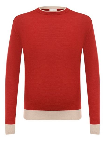 Шелковый шерстяной свитер Eleventy красный
