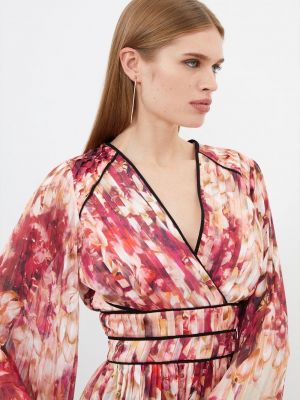 Блузка в цветочек с принтом Karen Millen розовая