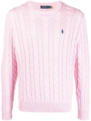 Siuvinėtas megztinis Polo Ralph Lauren rožinė