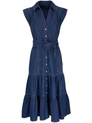 Džínsové šaty na gombíky Veronica Beard modrá