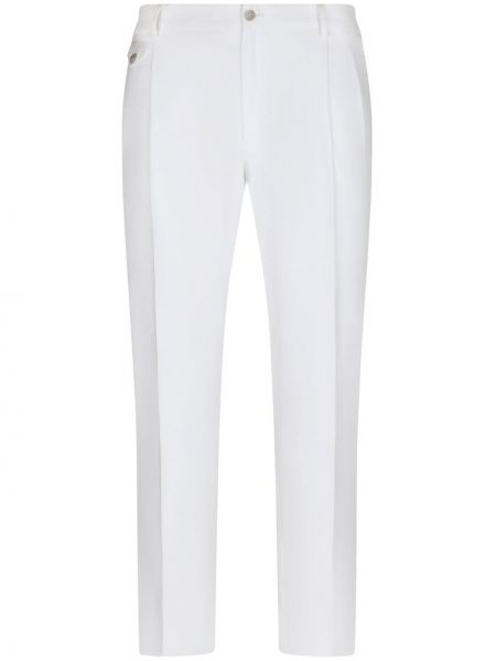 Pantaloni din bumbac Dolce & Gabbana alb