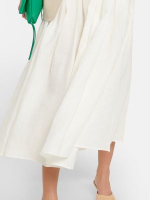 Ľanová midi sukňa Chloã© biela