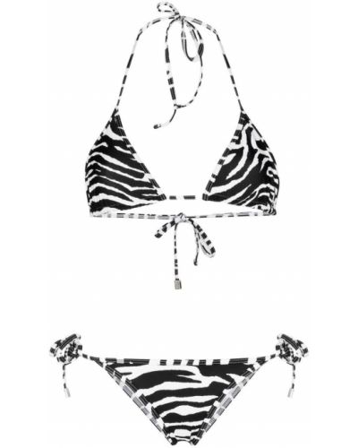 Bikini cu imagine cu model zebră The Attico