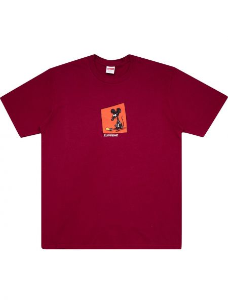 Тениска с принт Supreme червено