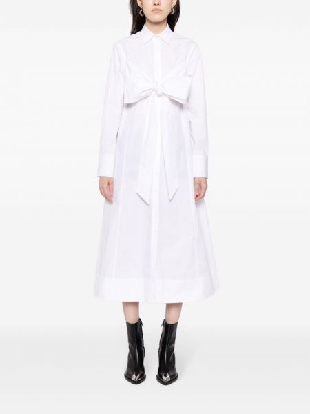 Sukienka koszulowa z kokardką bawełniana Karl Lagerfeld biała