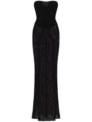 Prozorna večerna obleka Dolce & Gabbana črna