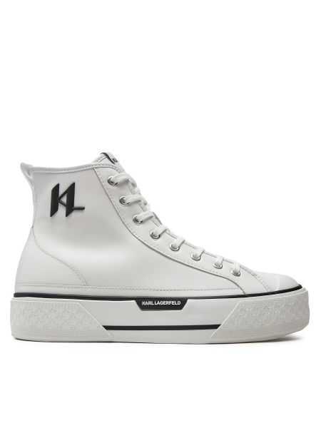 Pantofi din piele Karl Lagerfeld alb