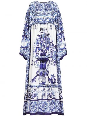 Копринена коктейлна рокля с принт Dolce & Gabbana