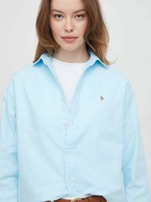 Modrá bavlněná košile relaxed fit Polo Ralph Lauren