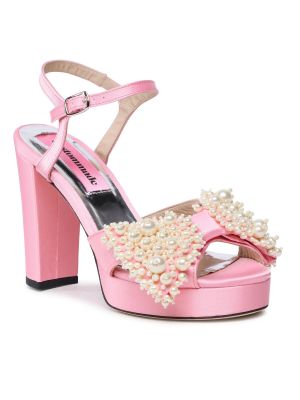 Sandały z perełkami Custommade różowe