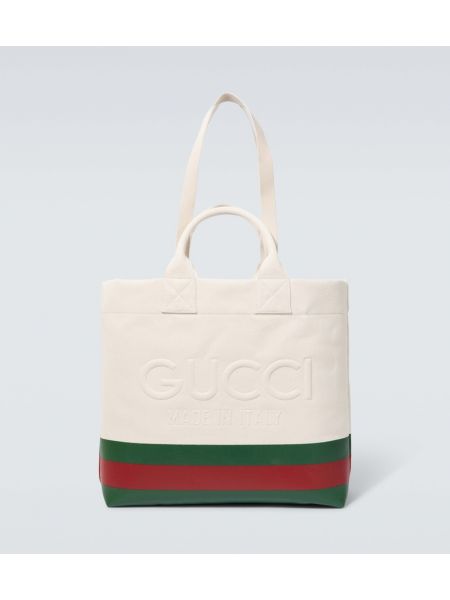 Τσάντα shopper Gucci λευκό