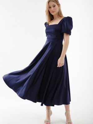 Вечерна рокля с буфан ръкави Lafaba синьо