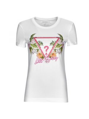 T-shirt a fiori Guess bianco