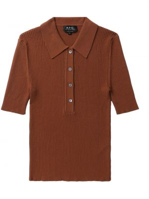 Polo en tricot A.p.c. marron