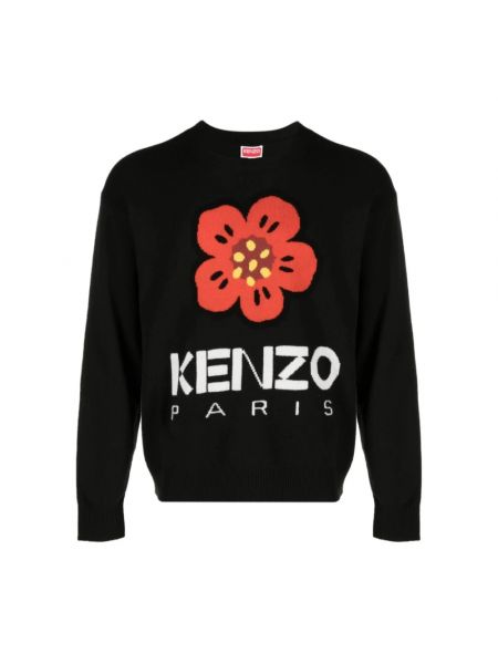 Sweter w kwiatki Kenzo czarny