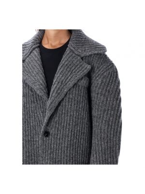 Abrigo de lana de punto jaspeado Bottega Veneta gris