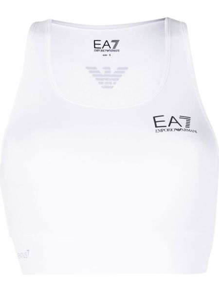 Soutien-gorge sport à imprimé Ea7 Emporio Armani blanc