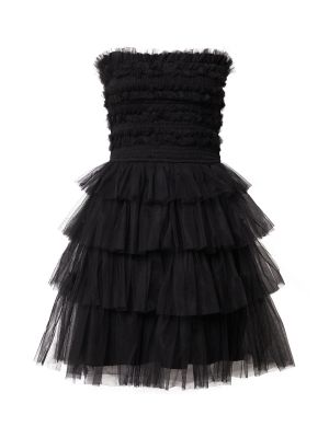 Obleka z biseri s čipko Lace & Beads črna