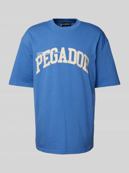 Koszulka z nadrukiem oversize Pegador niebieska