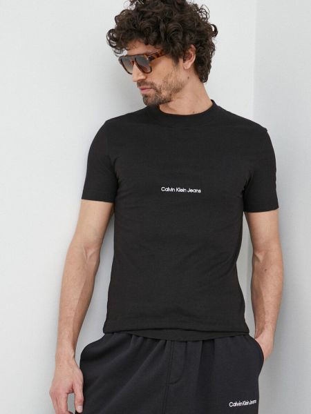 Bavlněné tričko s aplikacemi Calvin Klein Jeans