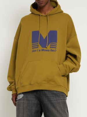 Pamučna hoodie s kapuljačom s printom oversized Mowalola kaki