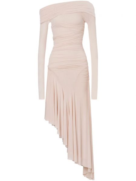 Sukienka midi asymetryczna drapowana Philosophy Di Lorenzo Serafini różowa