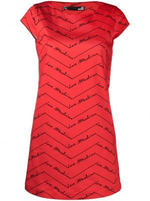 Vestido de cóctel ajustado con estampado Love Moschino rojo