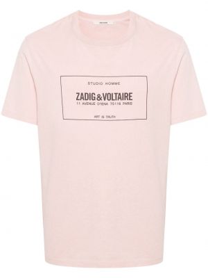 Pamučna majica Zadig&voltaire ružičasta