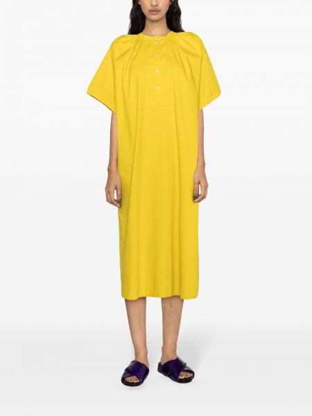 Bavlněné midi šaty Soeur žluté