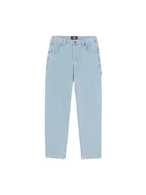 Dzianinowe proste jeansy Dickies niebieskie