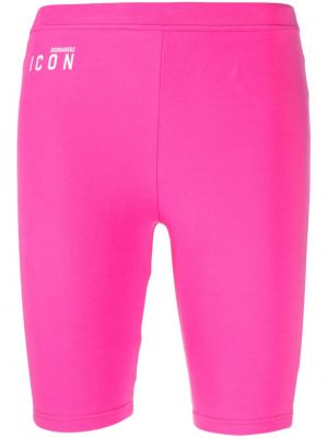 Pantaloni scurți pentru ciclism din bumbac Dsquared2 roz