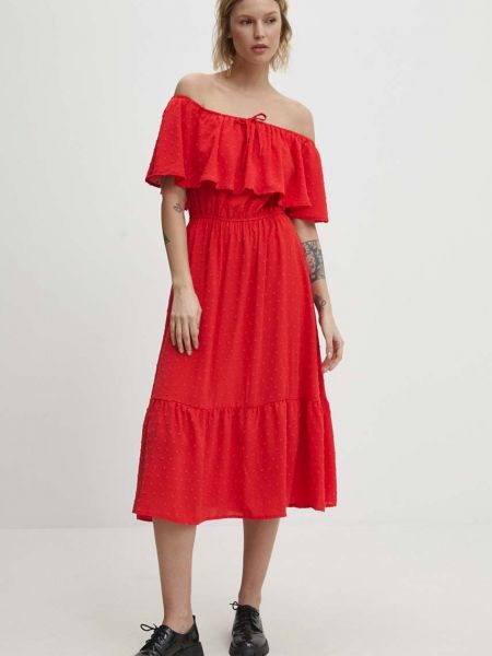 Sukienka midi Answear Lab czerwona