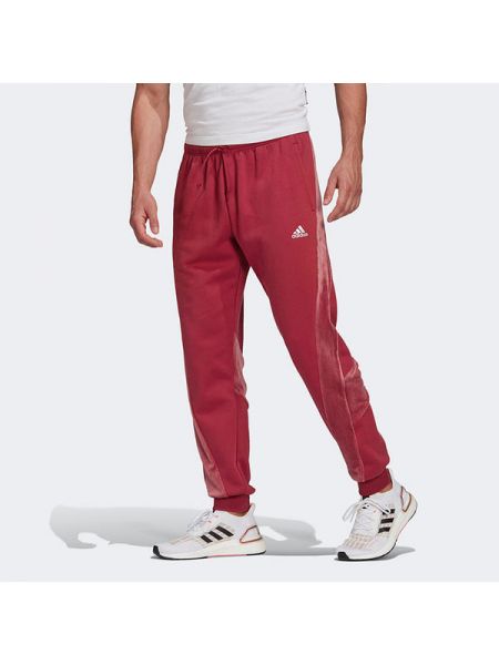Бархатные спортивные штаны Adidas розовые