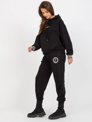 Sportovní kalhoty s aplikacemi Fashionhunters černé