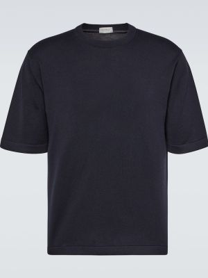 T-shirt di cotone in jersey John Smedley blu