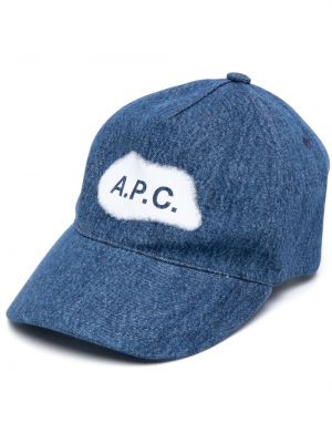Raštuotas kepurė su snapeliu A.p.c. mėlyna