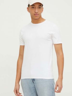Памучна тениска с дълъг ръкав Hollister Co. бяло