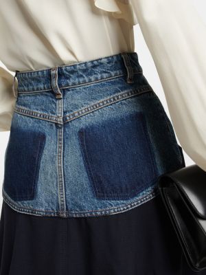 Vlnená džínsová sukňa Chloã© modrá