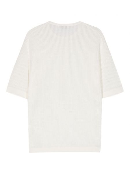 Chemise en tricot avec manches courtes ajourée Lardini blanc