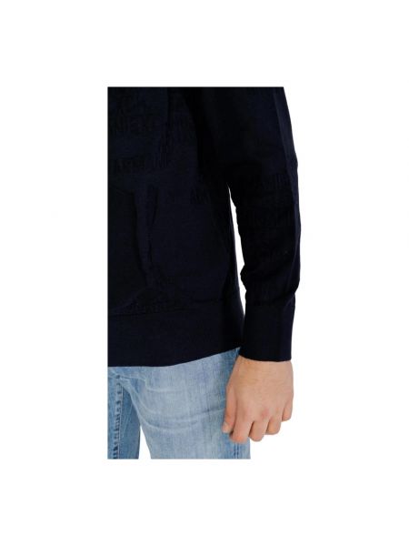 Jersey de algodón de punto de tejido jacquard Armani Exchange azul