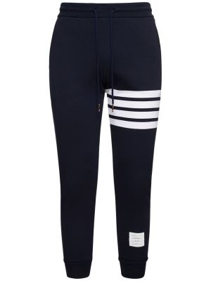 Pantalon de joggings en coton à rayures Thom Browne gris