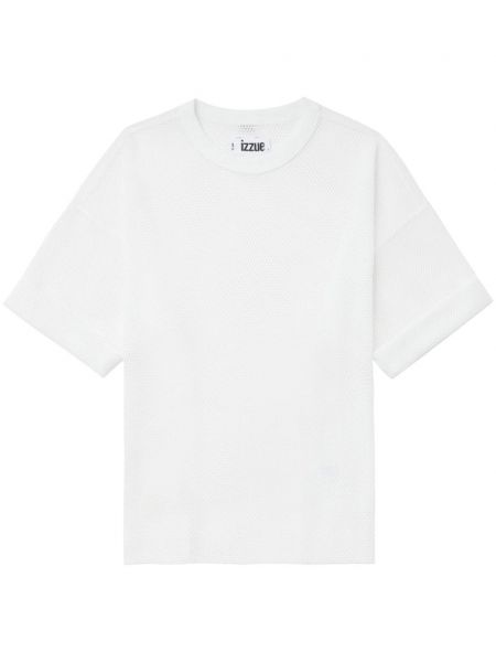 Průsvitné tričko se síťovinou Izzue bílé