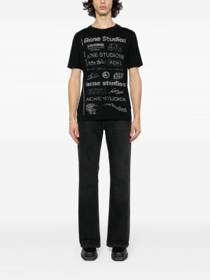 T-shirt mit print Acne Studios schwarz