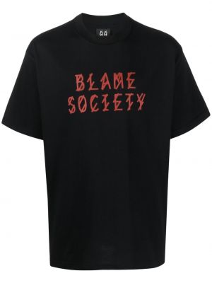 Bavlněné tričko s potiskem 44 Label Group černé