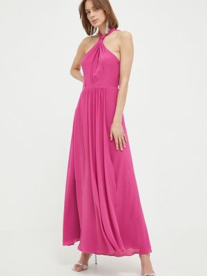 Svilena maksi haljina Patrizia Pepe ružičasta