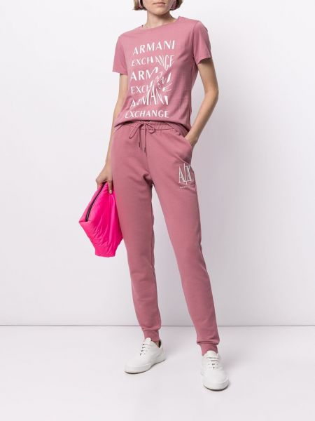 Camiseta de cuello redondo Armani Exchange rosa