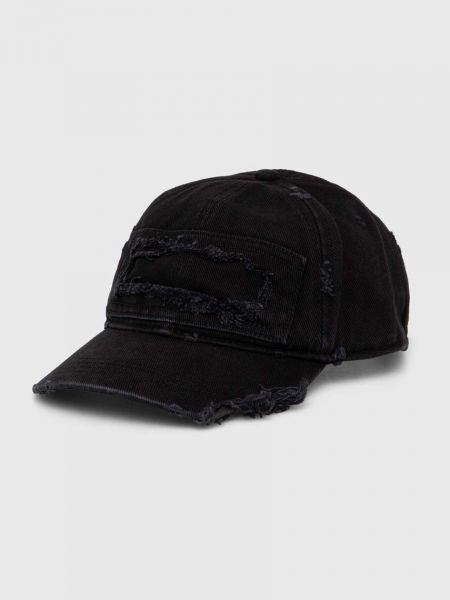 Czarna czapka z daszkiem bawełniana Diesel