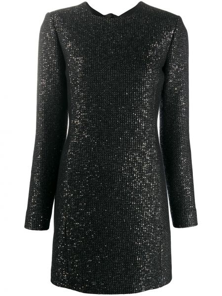 Mini vestido con lentejuelas ajustado Saint Laurent negro